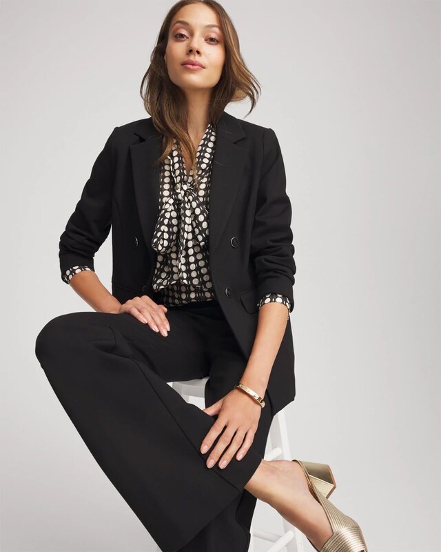Clip-Dot Tie-Front Blouse - image 2